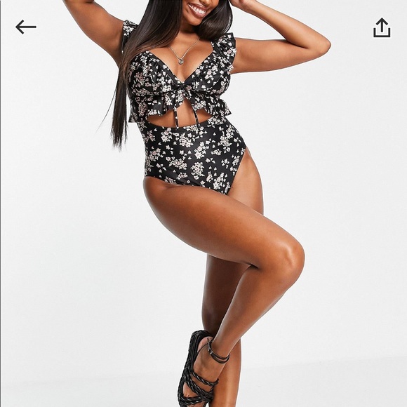 ASOS floral swimsuit with cut out - Picture 6 of 6